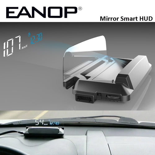 EANOP Mirror HUD Head Up display Auto HUD OBD2 Car Speed Projector Speedometer Car Detector  KMH KPM