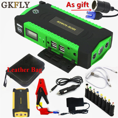GKFLY High Capacity Starting Device Booster 600A 12V Car Jump Starter Power Bank Car Starter For Car Battery Charger Buster LED