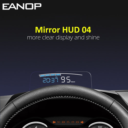EANOP HUD Mirror 04 Car Head up display Windshield Speed Projector Security Alarm Water temp Overspeed RPM Voltage